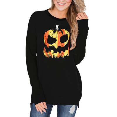 

Tailored Women Ladies Halloween Print Long Sleeve Pullover Sweatshirt Blouse Tops Shirts