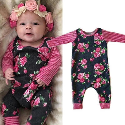 

Newborn Baby Girl Floral Cotton Romper Bodysuit Jumpsuit Playsuit Clothes Outfit