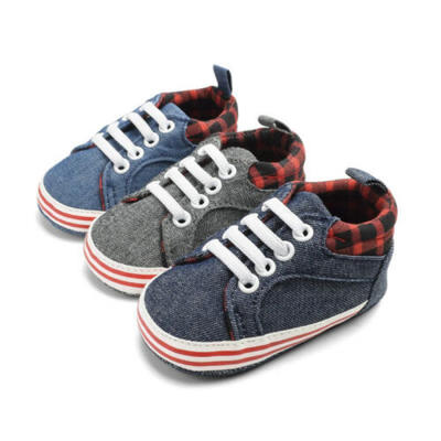 

Toddler Girls Boys Lace-up Crib Shoes Newborn Baby Prewalker Soft Sole Sneakers