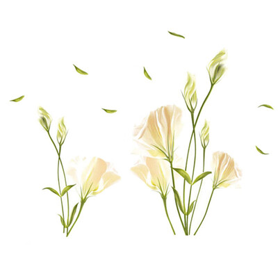 

Lily Flower Floral Wall Sticker Living Room Background Art Mural Decal DIY