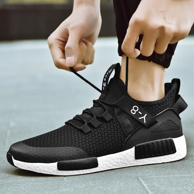 

Mens shoes spring new flying sneakers mens casual Korean running shoes with tide shoes