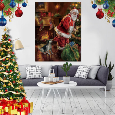 

Siaonvr Santa Claus Tapestry Christmas Gift Blanket Wall Hanging Wall Decoration 29x37In