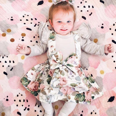 

Newborn Kid Baby Girl Clothes Romper Bodysuit Floral Bib Overalls Skirt Dress Outfits Set