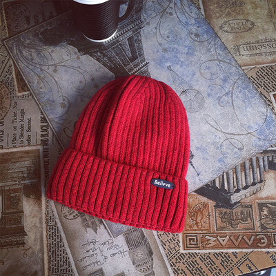 

Hat winter mens&womens warm ear protectors wool hat letters Joker knit Hat Korean casual lovers Turtleneck Hat tide
