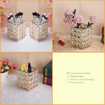 

Gobestart Cosmetic Storage Tube Pen Holder Crystal Candle Holder Wedding Lover Decoration