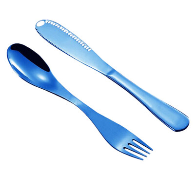 

Toponeto Set Stainless Steel Cutlery Gold Plated Dinnerware Creative function Knife Fork