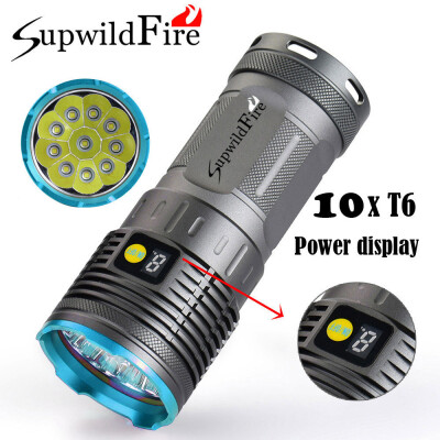 

Saidsome Supwildfire 30000LM 10 x XM- T6 LED Power Digital Display Hunting Flashlight flashlight lamp