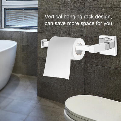 

Greensen Chrome Modern Square Toilet Roll Paper Holder Bathroom Wall-mounted Rack