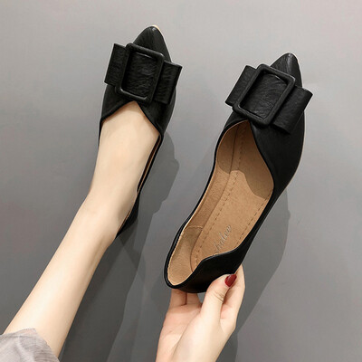

Shoe women 2019 tide shoes shoes summer new pointed metal buckle bean shoes Korean version of Joker shallow pouring shoes tide