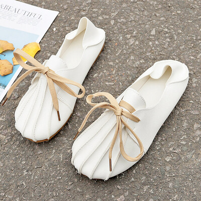 

Shoes women Joker Mori Department retro Baotou bean shoes students casual flat-bottomed loafers