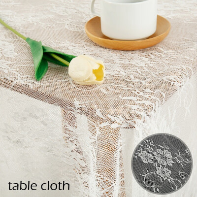 

150300cm Vintage Lace Tablecloth Wedding Party Hotel Home Decor White