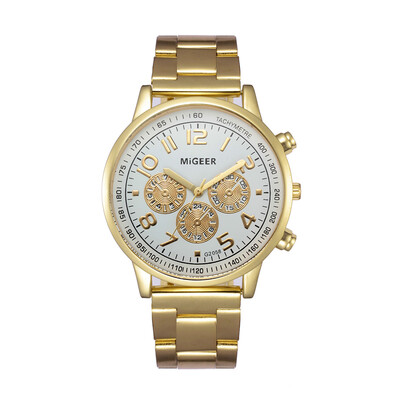 

Gobestart Fashion Man Crystal Stainless Steel Analog Quartz Wrist Watch