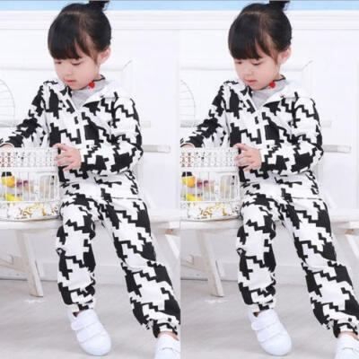 

2PCS Set Baby Girls Toddler Outfits Autumn Winter Hooded TopsPants Clothes Kids