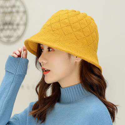 

Autumn&winter new solid color Joker ladies knitted wool hat warm wool basin hat fisherman hat