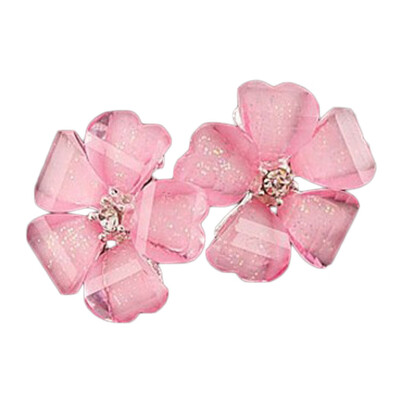

Latest Korean Jewelry Beautiful Crystal Flower Earrings Five Compact Acrylic Flower Earrings
