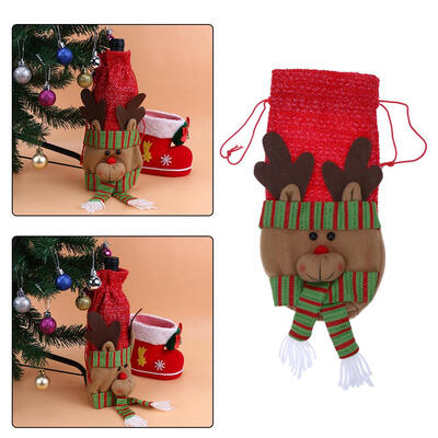 

New Merry Christmas Santa Wine Bottle Bag Cover Xmas Dinner Party Decor