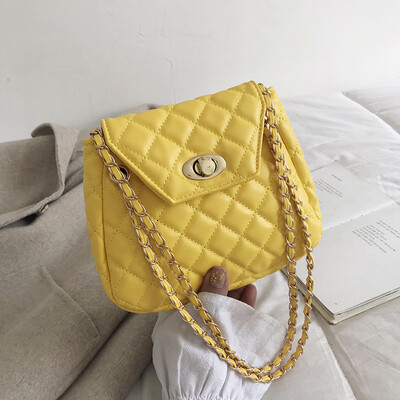 

Lingge chain bag ins simple lock new 2019 Korean version of Joker small fresh shoulder Messenger bag