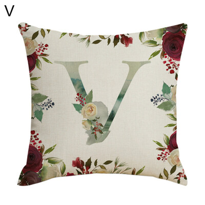 

Letter Alphabet Flower Pillow Case Cushion Cover Sofa Bed Car Cafe Office Decor