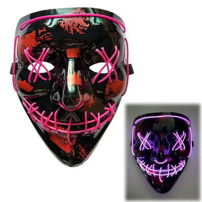 

Halloween Mask LED Maske Light Up Party Masks Neon Maska Cosplay Mascara Horror Mascarillas Glow In Dark Masque 10 Colors