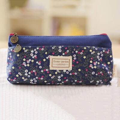 

Girls Floral Flowers Linen Zipper Pencil Case Cosmetics Bags Makeup Bag School Supplies Students Gift Special