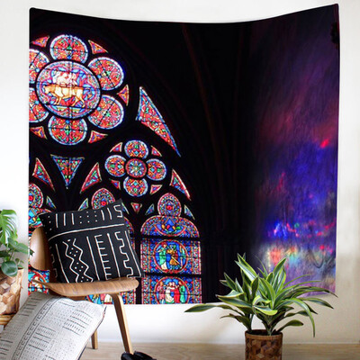 

Gobestart Colorful Print Tapestry Art Room Notre Dame Wall Hanging Tapestry Art Nature