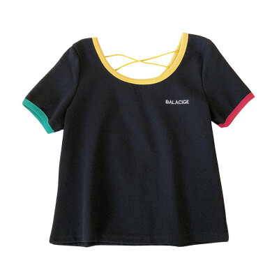 

t shirt women Fashion Summer Concise Casual All-match Letter Printed Short Sleeve Slim Fit T-shirts