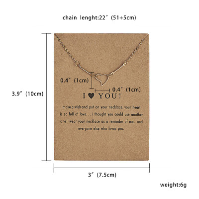 

Fashion I Love You Necklaces & Pendants Fashion New Gold Silver Color Heart Lucky Collarbone Maxi Necklace Friend Gift