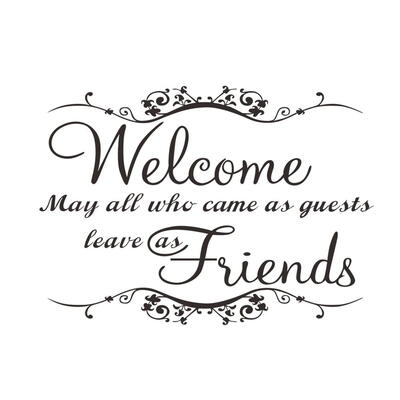 

Welcome Friends PVC Removable Oil-proof Wall Sticker Living Room Decoration