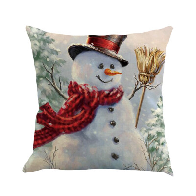 

Tailored Christmas Cotton Linen Sofa Car Home Waist Cushion Cover Throw Pillow Case