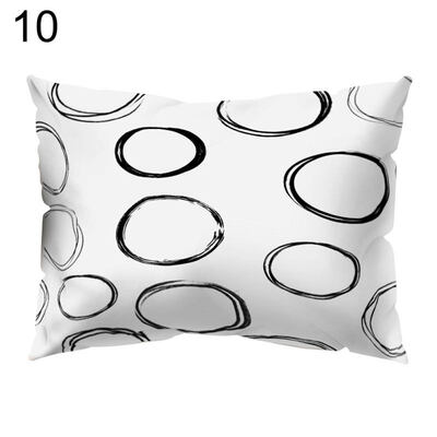 

Black White Heart Circle Throw Pillow Case Cushion Cover Sofa Bedding Articles