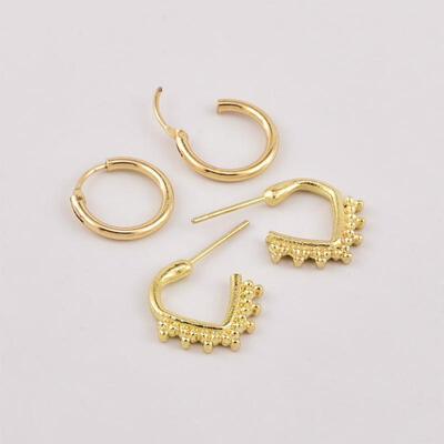 

New Popular Earrings Sets Fashion Simple Personality Golden Combination Suit Stud Earrings For Woman Selling Jewelry Wholesale