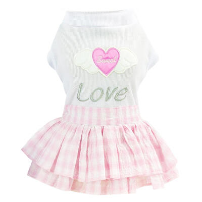 

Cute Pet Clothes Spring Summer Dog Dress Sweet Love Puppy Wedding Dresses