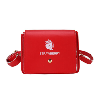 

Fashion Women Transparent PVC Fruit Print Flap Square Crossbody Shoulder Bag