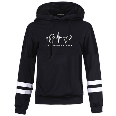

New Autumn And Winter Women Teen Girl Casual Hoodie Faith Hope Love Letter Printed Hooded Sweatshirt Pullover Tops
