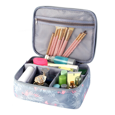 

Flamingo Beautician Cosmetic Case Double Zipper Women Travel Organizer Waterproof Portable Large Capacity Storage Bag Makeup Bags