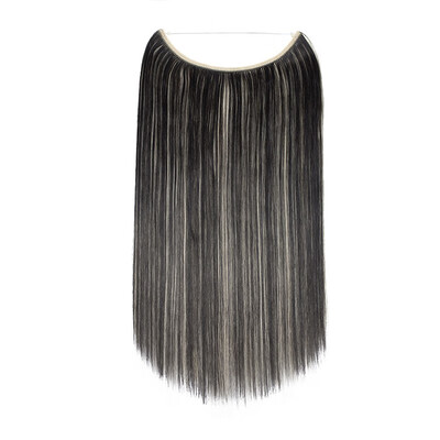 

Invisible Wire No Clips in Hair Extensions Secret Fish Line Hairpieces Silky Straight real natural Synthetic