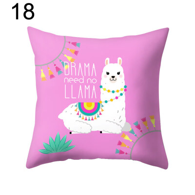 

Cute Alpaca Cactus Pillow Case Cushion Cover Sofa Bed Car Cafe Office Decoration