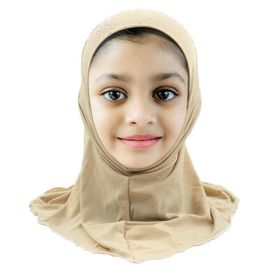 

Children Crystal Linen Muslim Fashion Headscarf Daily Headwrap Long Shawl