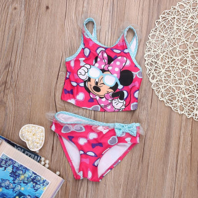 

Baby Girls Kid Minny Mickey Mouse Bathing Swimwear Swimsuit Tankinis Bikini 2-7Y