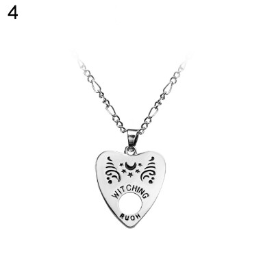 

Hollow Love Heart Pendant Witch Divination Letter Necklace Chain Fashion Jewelry