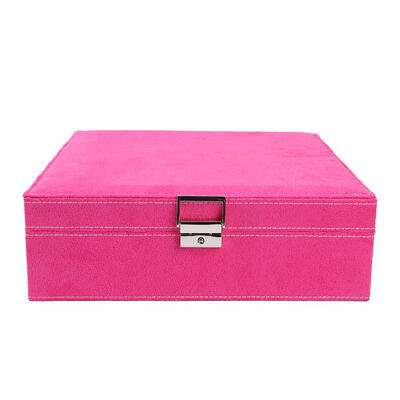 

2 Layers Square Earrings Storage Display Case Rings Detachable Jewelry Box