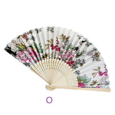 

〖Follure〗Vintage Bamboo Folding Hand Held Flower Fan Chinese Dance Party Pocket Gifts