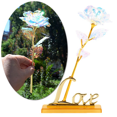 

Gold Foil Rose With Love Base Everlasting Crystal Mothers Day Gift The Best Choice Home Decoration Rose Artificial Flowers