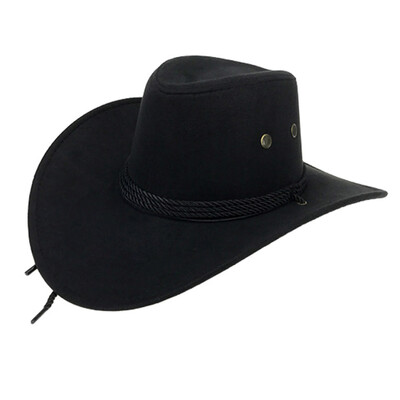 

Western Hat Cowboy Wide Edge Artificial Leather Foldable Unisex Outdoor Fashion Sun Cap