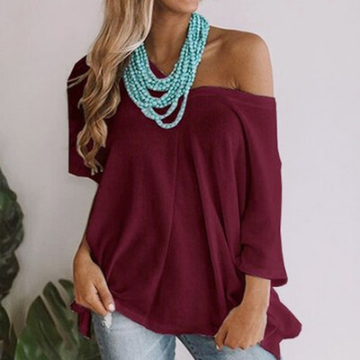 

Starmoon Women Loose Casual Pure Color V Neck Short Sleeves Shirt Summer T Shirts