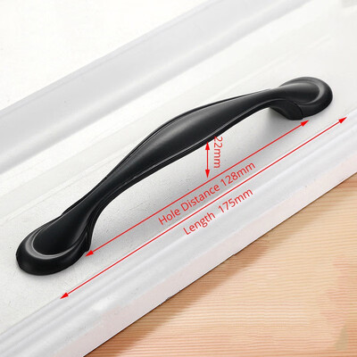 

JD cabinet drawer handle American black wardrobe door handle modern minimalist European cabinet sand black furniture handle