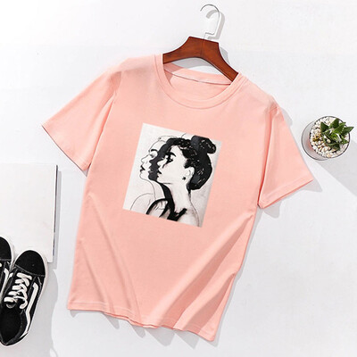 

Nomeni Women Summer Fashion Casual Print Short Sleeve Blouse Loose Top T-Shirt Plus
