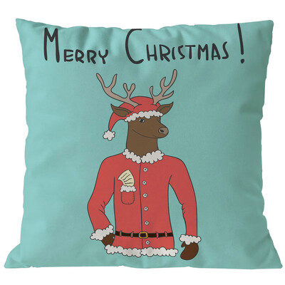 

Tailored Merry Christmas Pillow Cases Linen Sofa Cushion Cover Home Decor Pillow Core