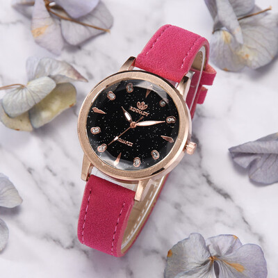

RM Luxury Temperament Lady Irregular Mirror Leather Belt Watch Analog Quartz Watch