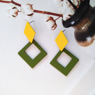

2019 new brand design candy color stitching earrings generous simple temperament summer earrings gifts Korean earrings for women